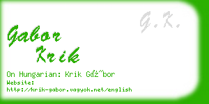 gabor krik business card